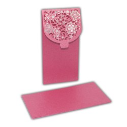 أظرف عيادي مزخرفة 2 لون وردي مع فضي - عدد 10 أظرف