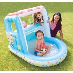 منزل لعب وحوض سباحة قابل للنفخ على شكل أيس كريم 127x102x99 سم