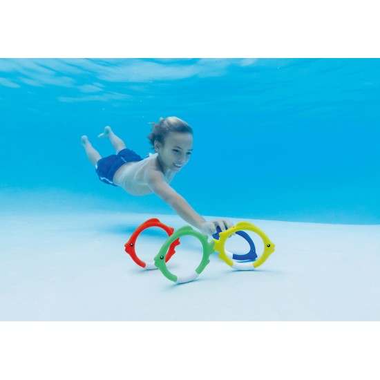 ألعاب حمام السباحة تحت الماء حلقات الأسماك - 4 قطع