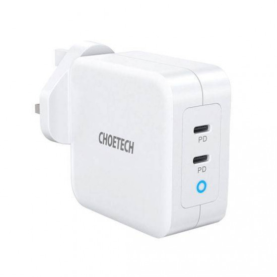 Choetech 100W Dual USB-C Port Charger - White