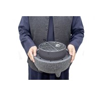 دوة دائرية عصرية حجم ميني مع أرجل صغيرة - أسود أو رمادي